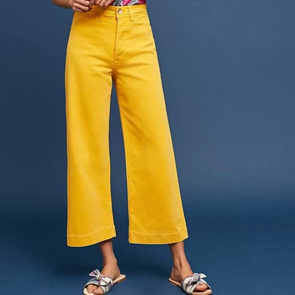 Anthropologie Maeve The Colette Cropped Wide-Leg Pants SZ 16W